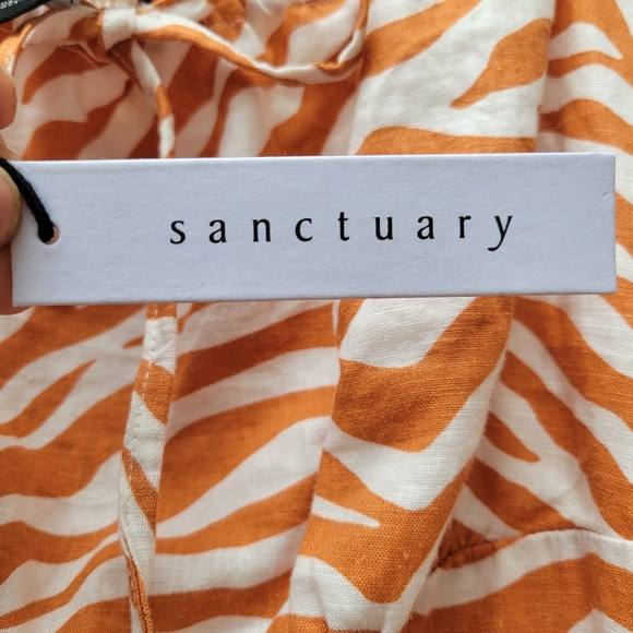 Sanctuary Snapshot Linen Midi Dress Size 12 - Picture 6 of 8